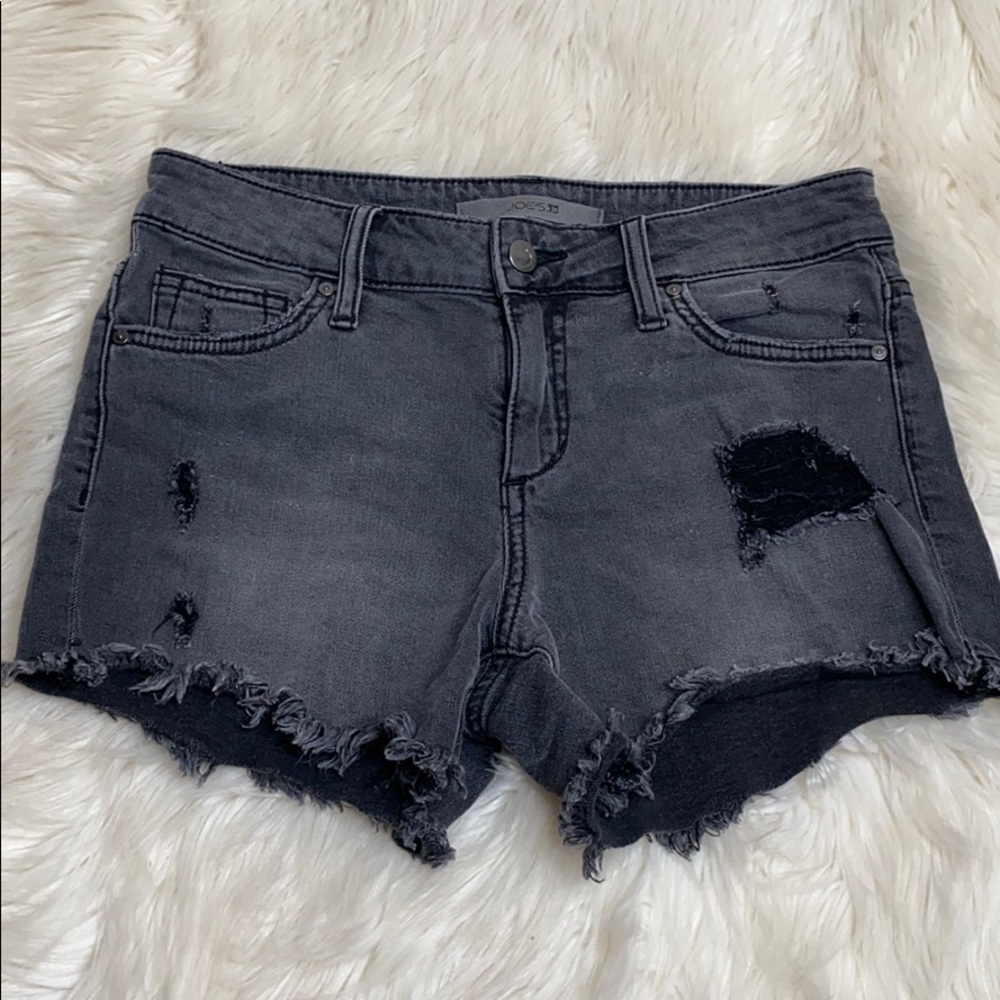 JOES JEANS BLACK DISTRESSED SHORTS